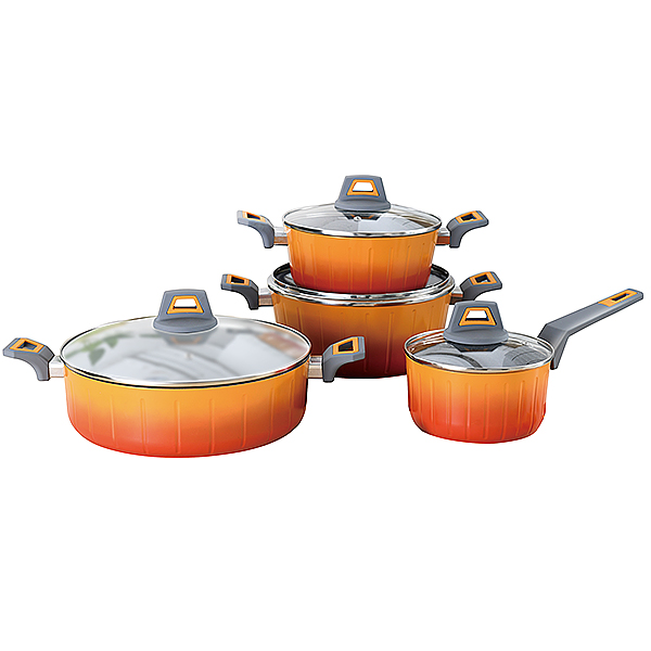 Aluminum granite 8-piece cookware set